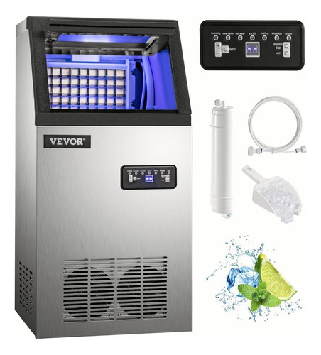 Vevor Máquina Para Hacer Hielo Comercial, 30kg/24 Horas Color Plateado