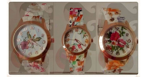 Reloj Dama Con Estampados De Flores