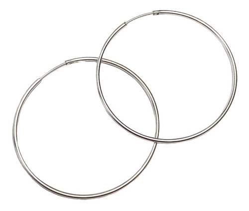 Aros Argollas Cubanos 5,4 Cm Plata 925 (nro 12)