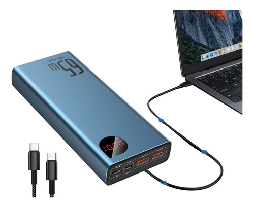 Power Bank 20000 Mah 65w Carga Macboook Portátil X Puerto Pd