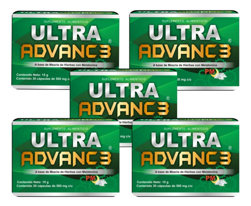 Ultra Advance Verde Duerme Sin Dolor 30 Caps Original 5 Pack