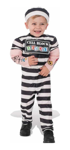 Disfraz Infantil De Prisionero A Rayas Talla M-8/10