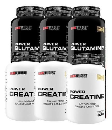 Kit 3x Power Glutamine 100g+ 3x Power Creatine 100g