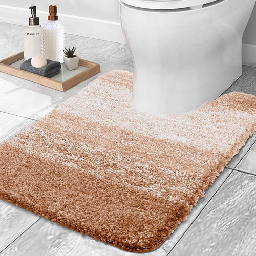 Alfombras De Baño De Lujo En Forma De U, Color Beige