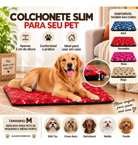 Caminha Pet Colchonete Slim Cachorro E Gato Modelo Simples