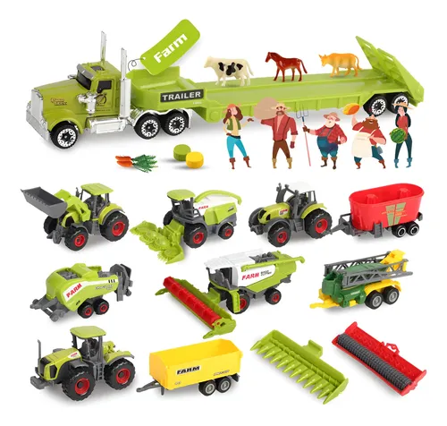 WAIIW Juguetes de animales de granja para niños pequeños, 23 piezas de juguetes de animales con figuras de animales realistas, juguete de tractor y valla, juego de granja juguetes educativos de WAIIW Juguetes de animales de granja para niños pequeños, 23 piezas de juguetes de animales con figuras de animales realistas, juguete de tractor y valla, juego de granja juguetes educativos de