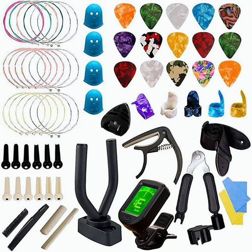 Kit De Accesorios Para Guitarra Acustica Cuerdas 66 Piezas