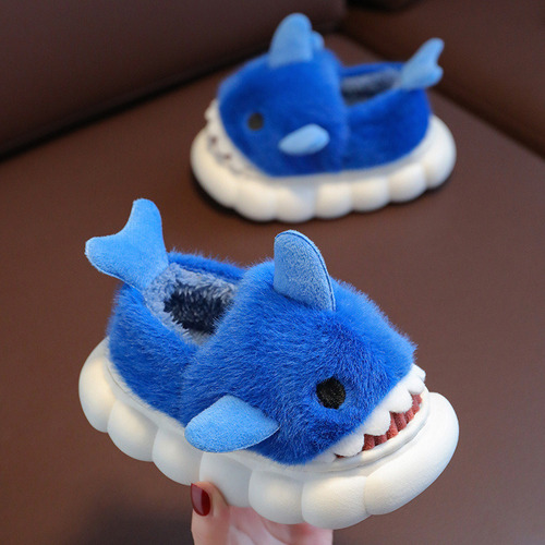 Pantuflas Infantiles Tiburón Antideslizantes Y Cómodas Felpa