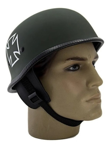 Capacete Custom M34 - Verde Com Cruz De Malta - M34c002