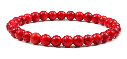 Pulsera Diseño Protección Y Energía, Piedras Turquesa Roja.