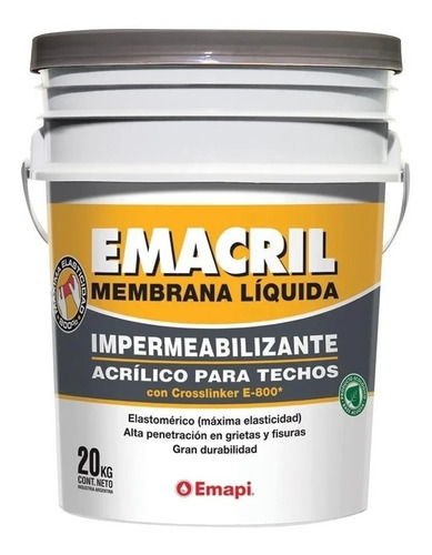 Membrana Liquida Emapi X20 Kgs. Emacril + Rodillo N22 Regalo