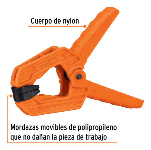 Kit 16 Prensas De Resorte De 3'' Con Cuerpo De Nylon Truper