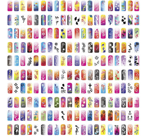 Set Plantillas De Diseño Nail Art Diseños Variados