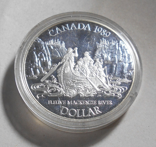 Canadá 1 Dolar 1989 Mackenzie River - Plata Proof - Km#168