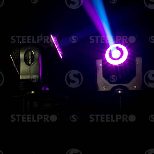 Steelpro -cabeza Movil 90w Con Aro Rgb 3, 8 Gobos