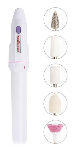 Esmeril Pulidor Drill Torno De Uñas Natural O Acrilica Color Rosa Portatil Ligero
