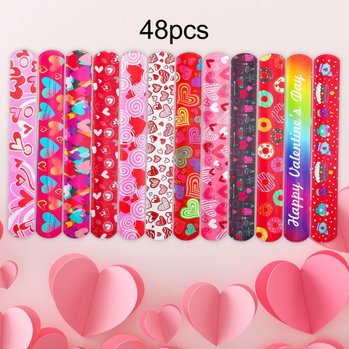 48x Pulseras Slap Para El Día De San Valentín Pulsera Slap