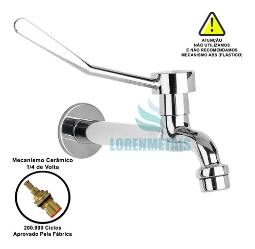 Torneira Clínica Parede 19cm Alavanca Reforçada Nbr9050