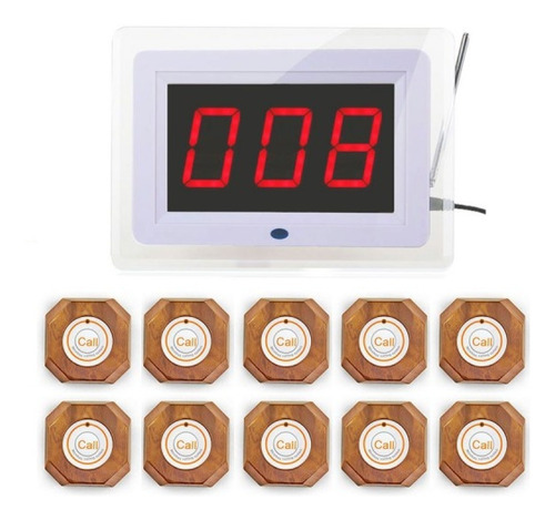 Sistema Llamado Inalambrico Garzón 1 Display + 10 Botones