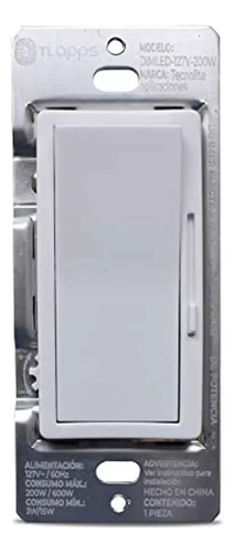Interruptor Dimmer Led 200w 127v Con Placa Blanco Tlapps