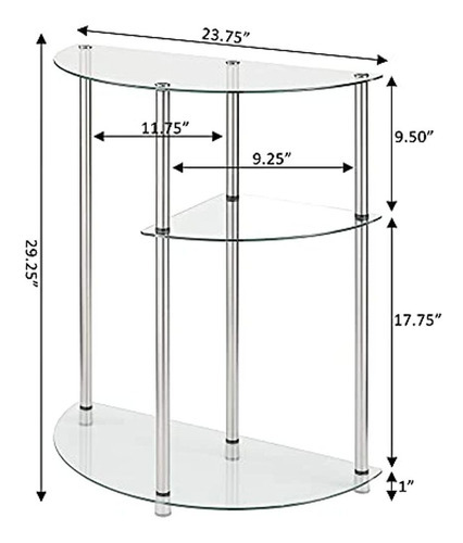 Convenience Concepts Designs2go Classic Glass 3 Tier Display