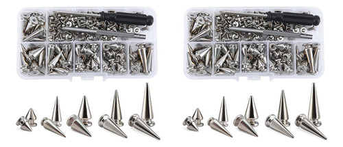 140 Sets Of Mixed Shape Silver Spikes And Pins C