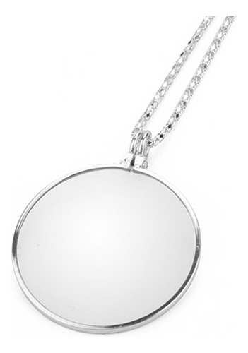 5x Magnificador Monocle Lente Collar Lupa Lupe (plata)