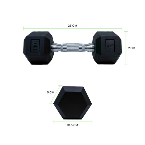 Kit De 2 Mancuernas Lincky Hexagonal Ejercicio Gym 10 Lb C/u