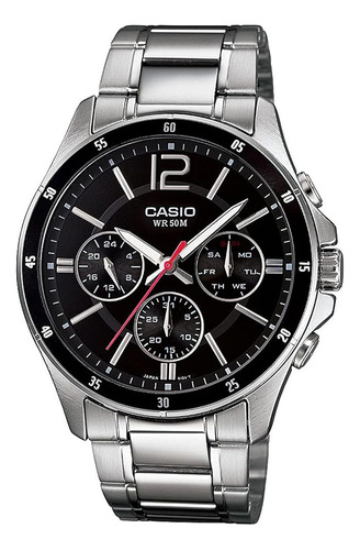 Casio Men Reloj De Cuarzo Analógico Con Correa De Acero Inox