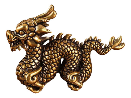 Estatua De Dragón Chino De Latón, Figura De Mascota De