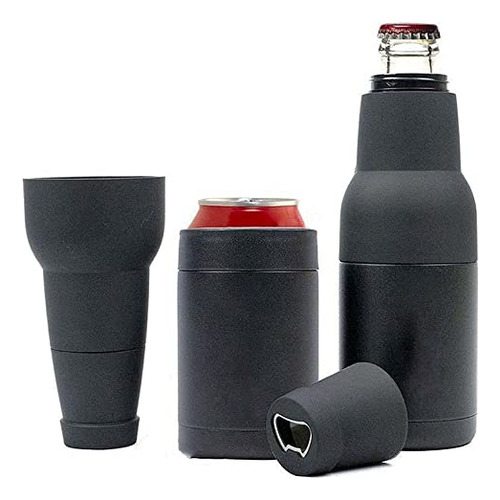 Aislante 3 En 1 Para Latas Y Botellas De Cerveza, Acero Inox