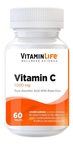 Vitamina C / 1000 Mg (60 Tabletas) Vitamin Life 