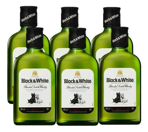 Whisky Black & White 200 Ml 6 Pack (paquete De 6 Piezas)