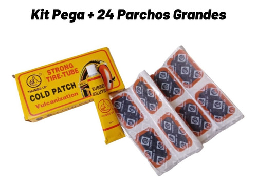 Caja De 24 Parchos Grandes + Pega De 20ml Thumbsup 