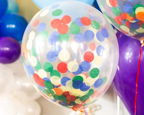 Pack 10 Globos Transparentes Cristal C/confetti Personalizad