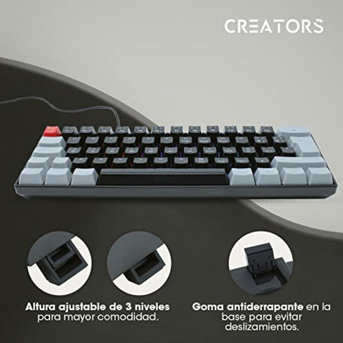 Ocelot Gaming Teclado Mecánico 60% Techno Black 60-oc.