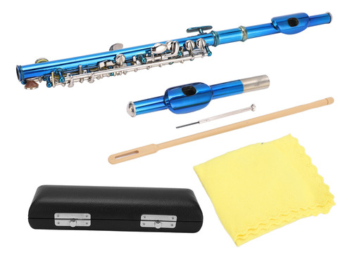 Flauta Piccolo Piccolo De Cuproníquel Azul Con Clave En E (6