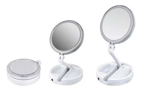 Imagen 3 de 9 de Espejo Con Luz Led Para Maquillaje Doble Aumento Usb