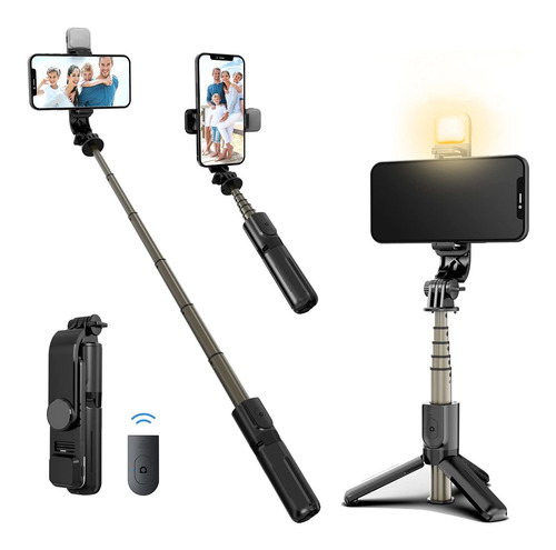 Palo Selfie Luz Tripode Para iPhone Extensible Mando 3 6