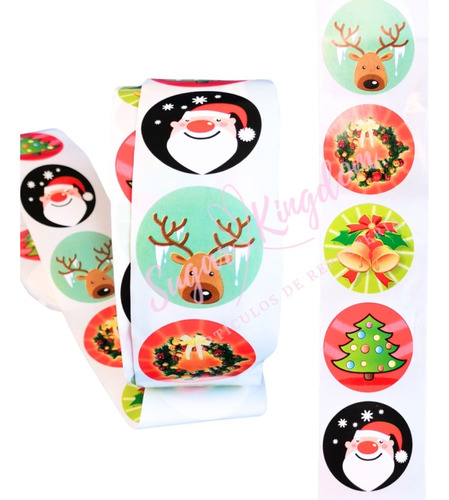 100 Etiquetas O Sticker Feliz Navidad