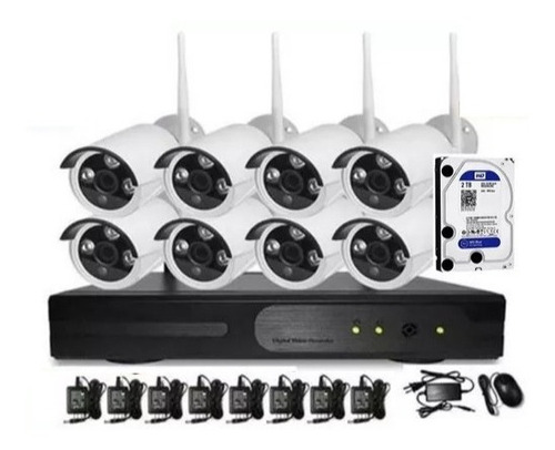 Kit 8 Cámaras Seguridad Wifi 1080p Hd Disco 2tb Envío Matko 