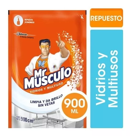 Limpiador Mr Musculo Vidrios 900 Ml