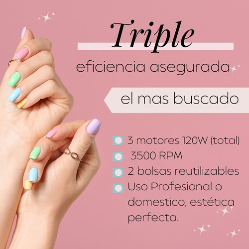 Imagen 2 de 10 de Aspirador Colector Polvo De Uñas Manicura Profesional Crazy