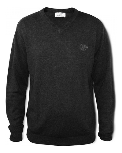 Sweater Escote V Algodón/acrilico Hombre Gris Oscuro Jl