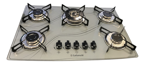 Fogão Cooktop 5 Bocas Tripla Chama Safanelli Cor Cinza-perolado