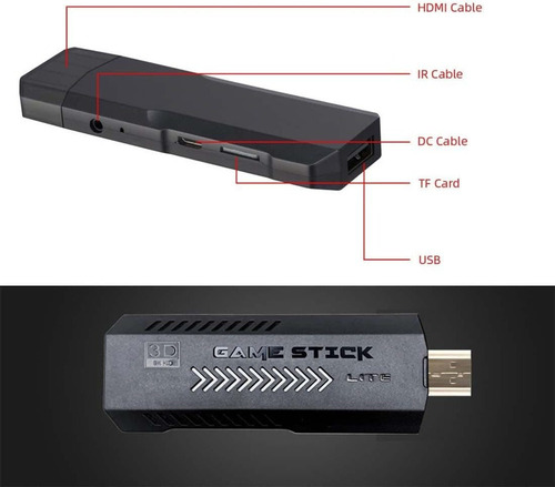 Práctico Stick Para Videogame Retro X2 Plus Integrado De