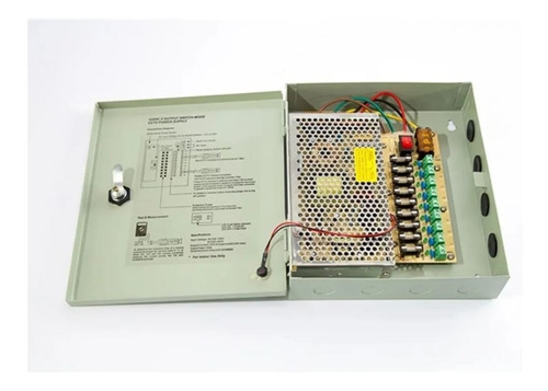 Fuente De Poder 15a Para 9 Cámara Cctv Dc12v Magnotecspa