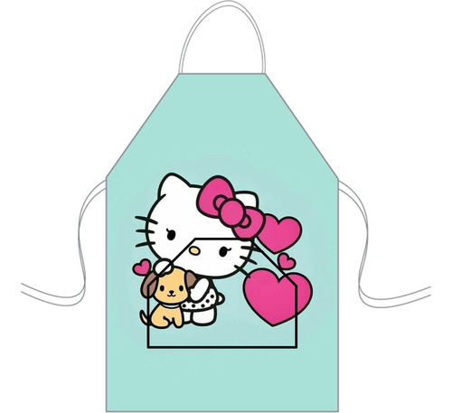 Delantal Cocina Mediano Para Niños Mini Chef Personalizado Hello Kitty 7 Personalizado