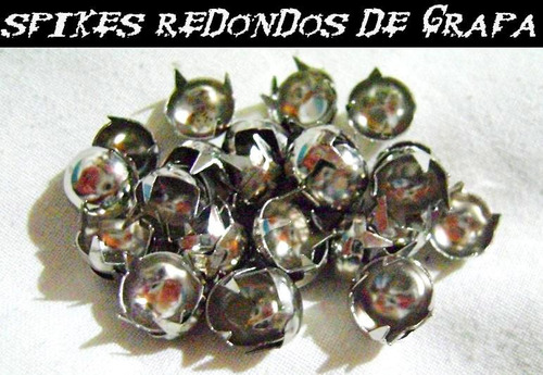 Spike Plateado Metalizado Redondo 8mm Tacha 100 Unids