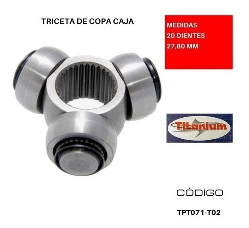 Triceta De Copa Caja Pequeña Toyota Corolla 86-88 (20 Dts)